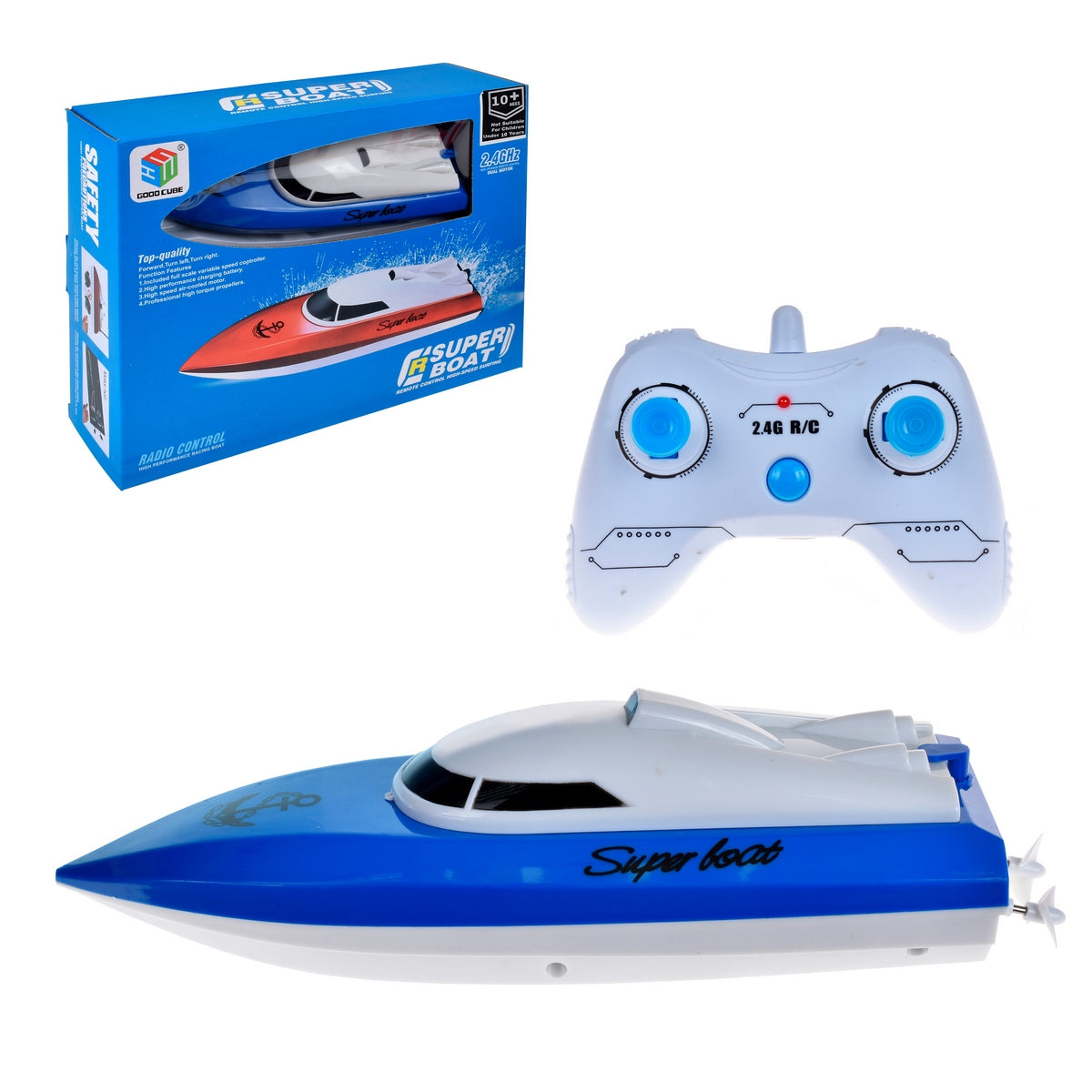 Lancha Radio Controlado De 21 Cms Con Pilas Recargables